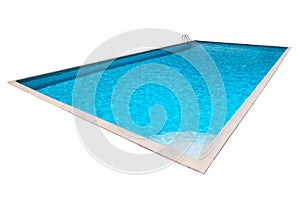 Swimming pool with blue water isolated