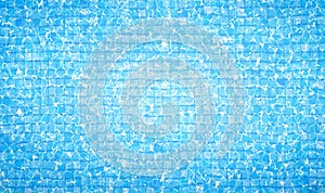 Swimming pool bottom caustics ripple and flow with waves background. Summer background. Texture of water surface