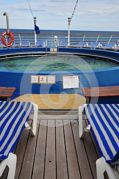 Swimming pool on cruise ship