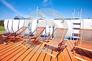 Swimming pool deck chairs