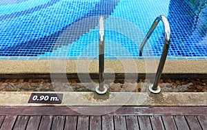 Swimming pool depth marker