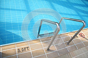 Swimming pool and depth marking