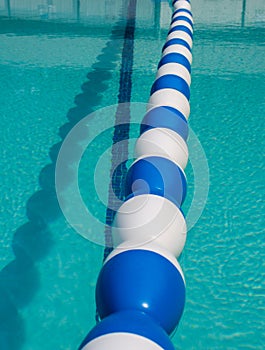 Swimming pool divider floats.