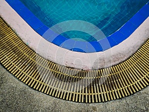 Swimming pool edge with copy space.