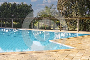 Swimming pool in fazenda, Brazil. Relaxation area