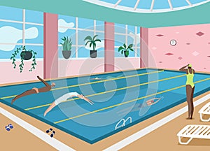 Swimming Pool Flat Illustration