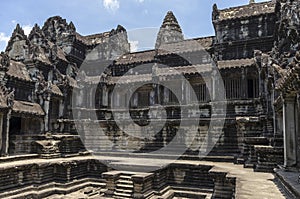 Swimming pool with the gallery at Angkor Wat photo