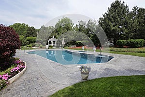 Swimming pool with gazebo