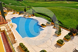 Swimming pool on golf course