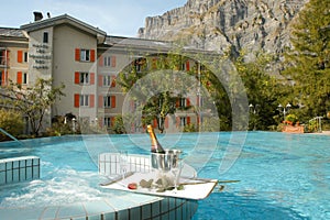 Swimming pool of a hotel at Leukerbad photo