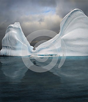Swimming pool in iceberg