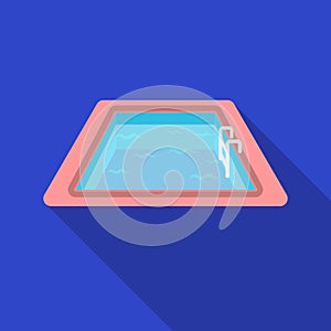 Swimming pool icon in flat style isolated on white background. Hotel symbol stock vector illustration.