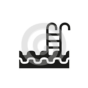 Swimming pool icon isolated on white background. Swimming pool icon in trendy design style. Swimming pool vector icon modern and s