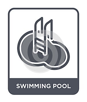 swimming pool icon in trendy design style. swimming pool icon isolated on white background. swimming pool vector icon simple and