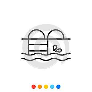 Swimming pool icon,Vector and Illustration