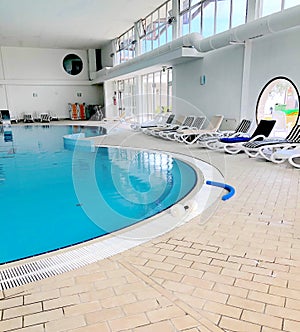 Swimming pool indoor with thermal water