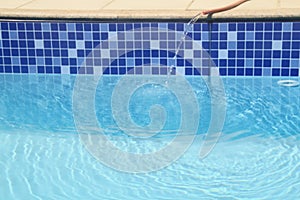 Swimming pool instalation, water  blue detail