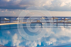 Swimming pool in Kato Stalos beach, Chania prefecture, Western Crete, Greece