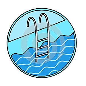 Swimming pool ladder icon