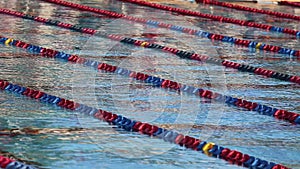 Swimming pool with lane lines