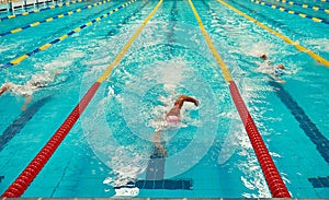 Swimming pool lanes, a symbol of sport and the Olympics