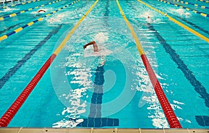 Swimming pool lanes, a symbol of sport and the Olympics