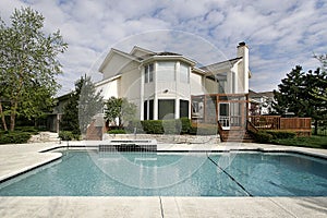 Swimming pool and large deck