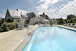 Swimming pool with large deck