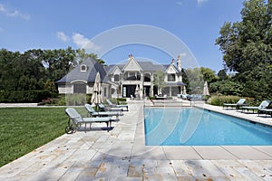 Swimming pool with large deck