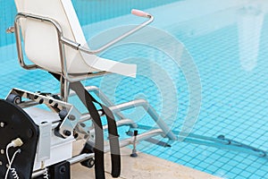 Swimming pool lifts for disabled people access to the pool