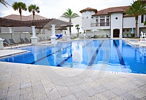 Swimming pool with lounge chairs