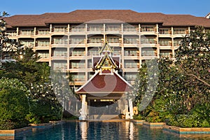 Swimming pool at luxury hotel