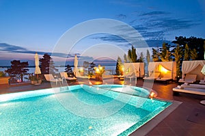 Swimming pool of luxury hotel photo