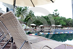 Swimming pool. Luxury hotel in Pattaya, Thailand. Summer beach vacation