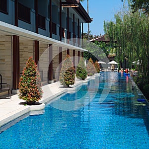 Swimming pool in luxury resort