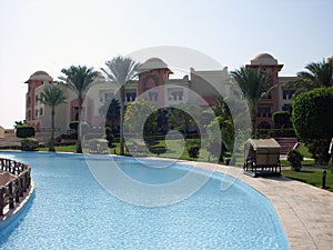 Swimming pool in luxury tropical hotel