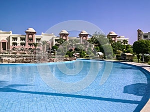 Swimming pool in luxury tropical hotel