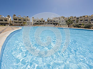 Swimming pool in a luxury tropical hotel resort