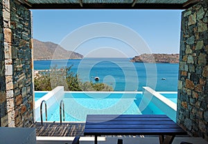 Swimming pool by luxury villa