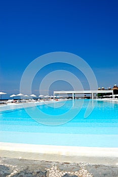 Swimming pool at modern luxury hotel