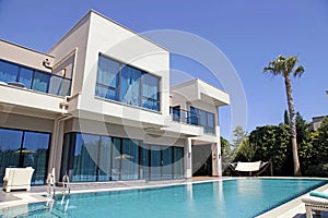 Swimming pool at the modern villa