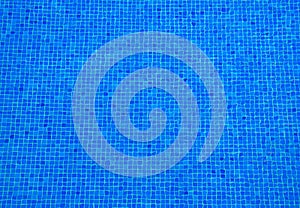 Swimming pool mosaic abstract background.Blue ripples geometric texture.