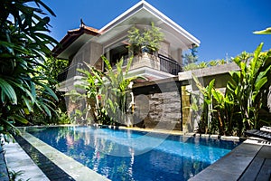 Swimming pool near the house.