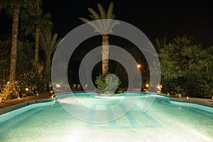 Swimming pool at night