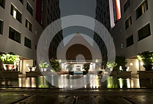 Swimming pool at night