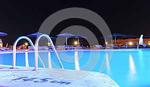 Swimming pool at night