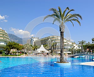 Swimming pool at popular hotel