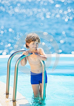 Swimming Pool Relaxation Concept. Child.