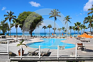 Swimming pool at resort, Guadeloupe