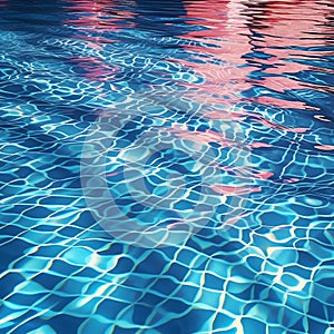 Swimming pool rippled water with sun reflections,  Abstract background